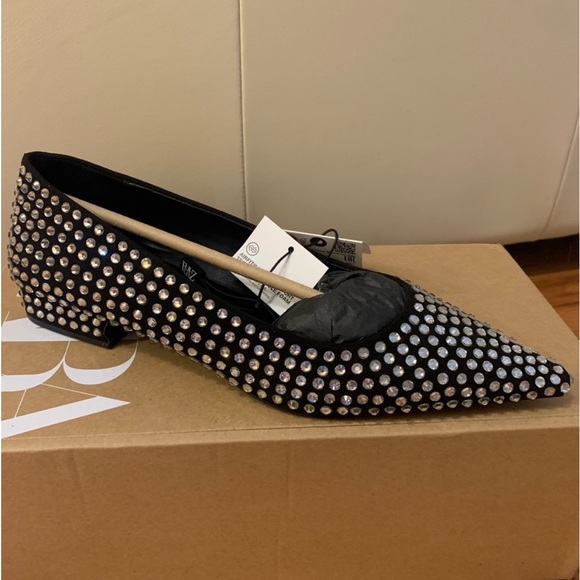 ZARA Crystal Ballet Flats NWT - Picture 3 of 12